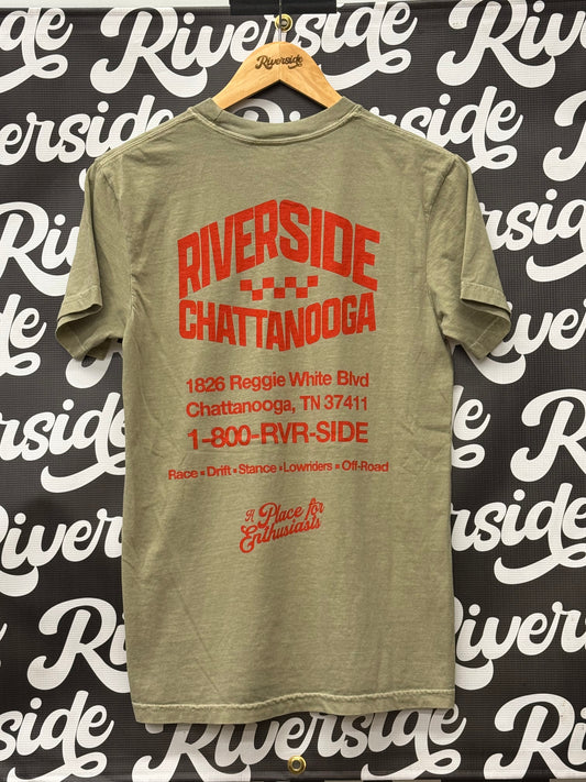 Red on Khaki Shop Tee