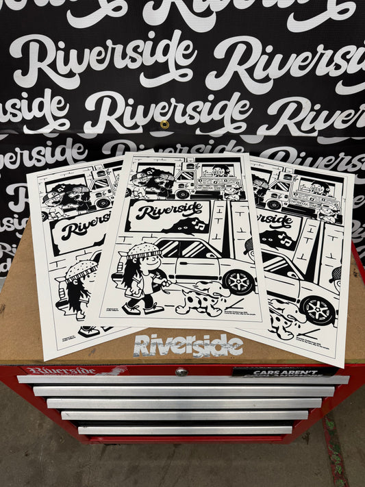 Riverside 10 Coloring Poster w/ Crayons