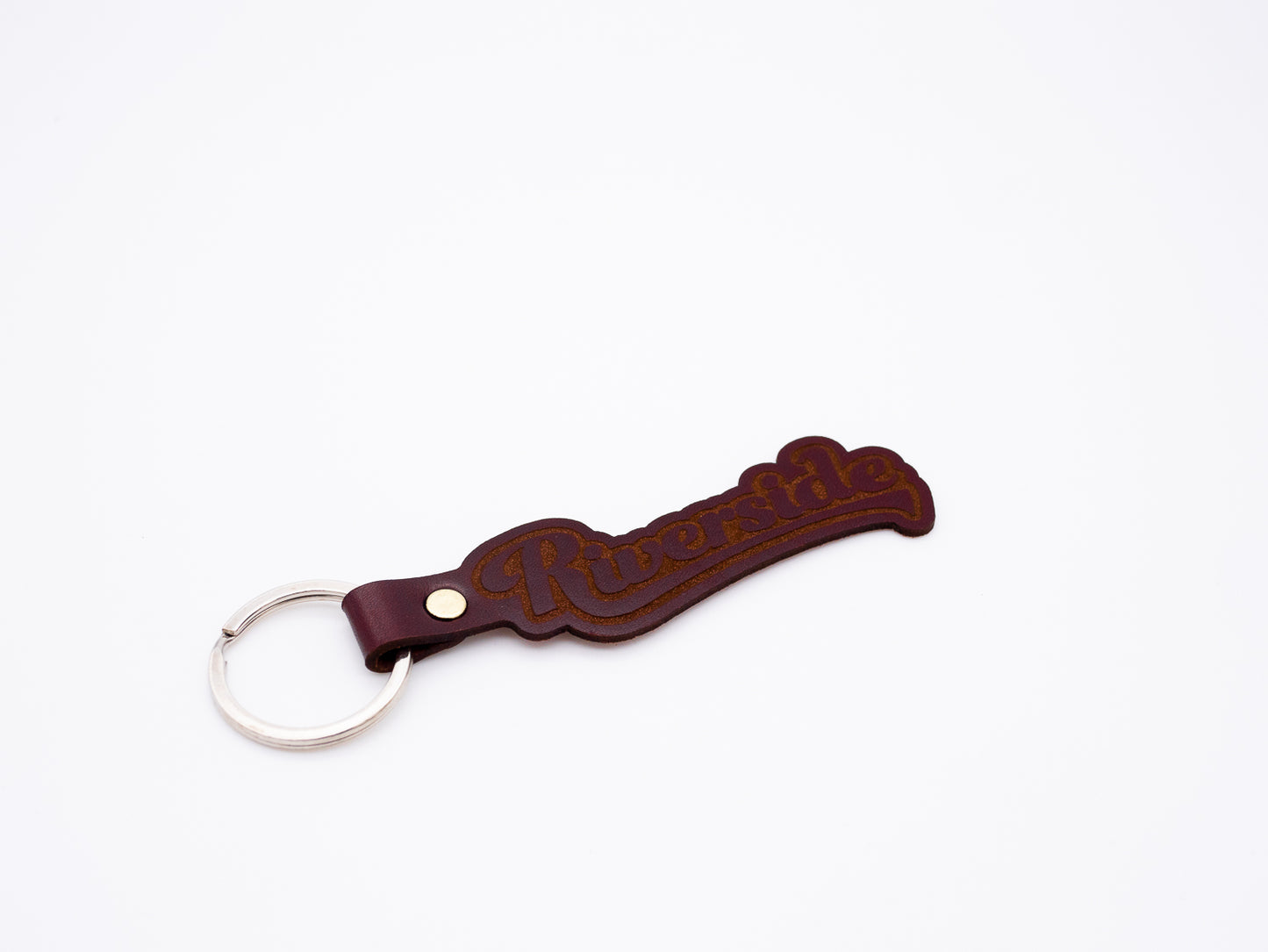 Riverside Logo Leather Keychain