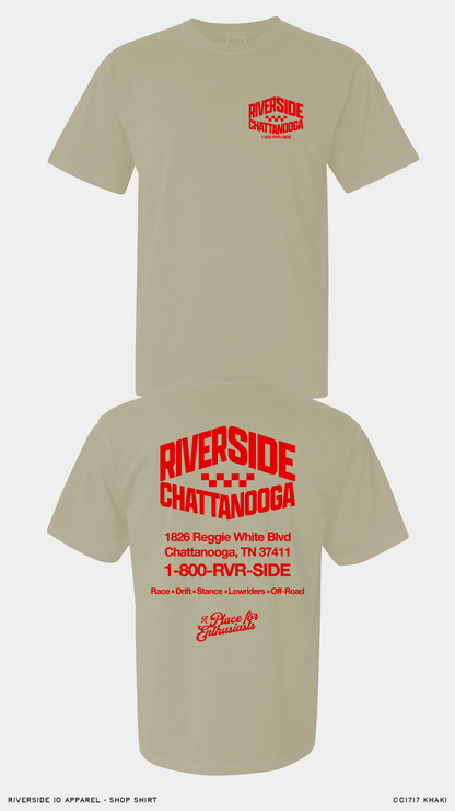 Red on Khaki Shop Tee